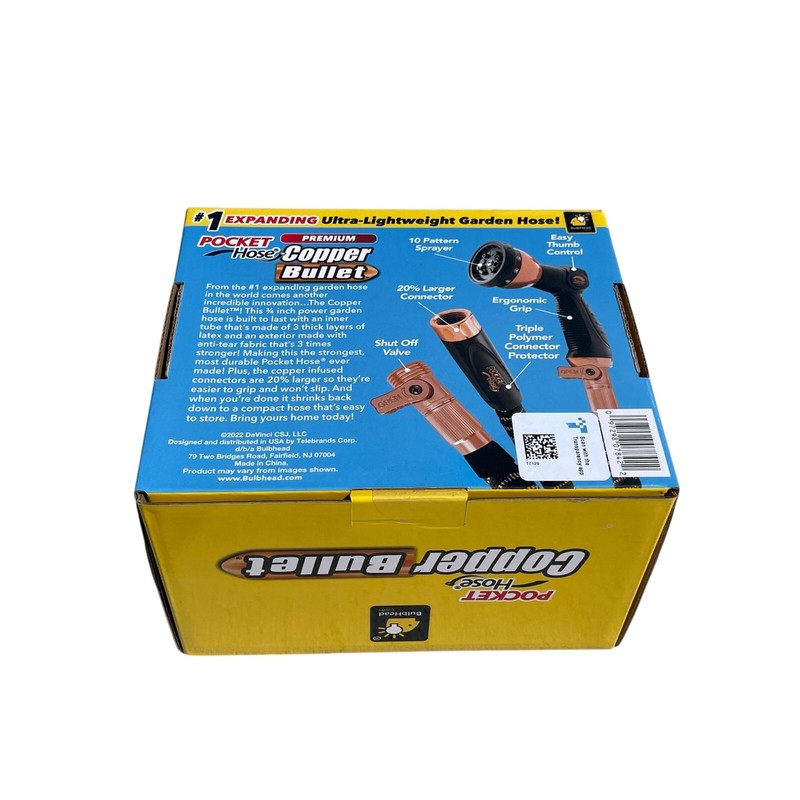 Pocket Hose Copper Bullet 50FT Expandable Garden Hose w/ Sprayer