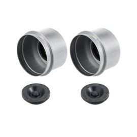 X AUTOHAUX 2pcs 1.98" Trailer Axle Dust Cap Cup Grease Cover with 2pcs Rubber Plugs Set for Dexter EZ Lube Trailer Camper 2000 to 3500 Lb Axle Wheel Hub Bearing