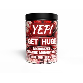 YEP Get Huge Micronized Creatine Monohydrate - Fast-Absorbing Ultra-Filtered Micronized Creatine Monohydrate Powder - Unflavored - 500 Grams / 100 Servings