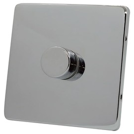 Discount Electrix 1 Gang 2 Way 250 Watt Dimmer Switch Polished Chrome Screwless Flat Plate Design
