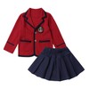 Mud Kingdom Little Girl Badge Red Blazer Long Sleeve with