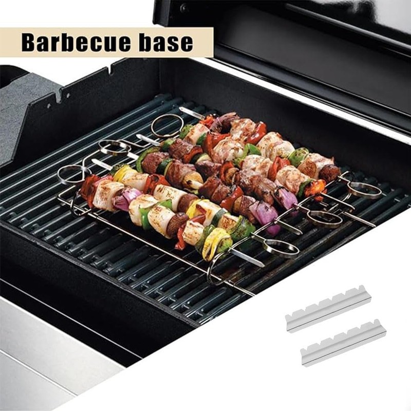 1 Pair Kabob Rack for Kebab Skewers,Grill Stick Rack Stainless