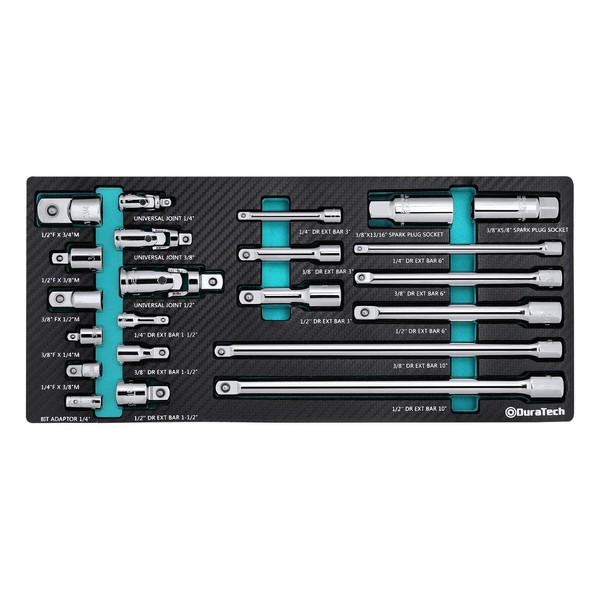 DURATECH 22-Piece Drive Tool Accessory Set, Including 1/4 3/8 1/2