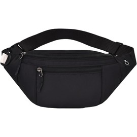 Ladies Running Fanny Pack with Adjustable Belt Strap,Waterproof Bum Bag Waist Fanny Packs Travel Hiking Jogging Outdoor Sport,Fashion Unisex Mini Crossbody Waist Packs,Black