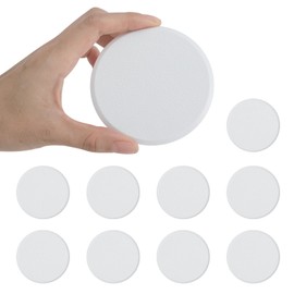 Protector de pared redondo de 3 1/4 pulgadas, paquete de 10 pomos de puerta, protectores de pared rígidos de vinilo rígido, color blanco con adhesivo 