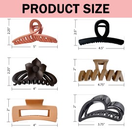 Rebecca Malone Premium 9 Pack Hair Claw Clips-Elegant Big Non-slip Matte Hair Clips for Women and Girls- Hair Claw Clips for Thin Thick Curly Hair- Hair Clamps for All Ages and Occasions-Fashion Hair