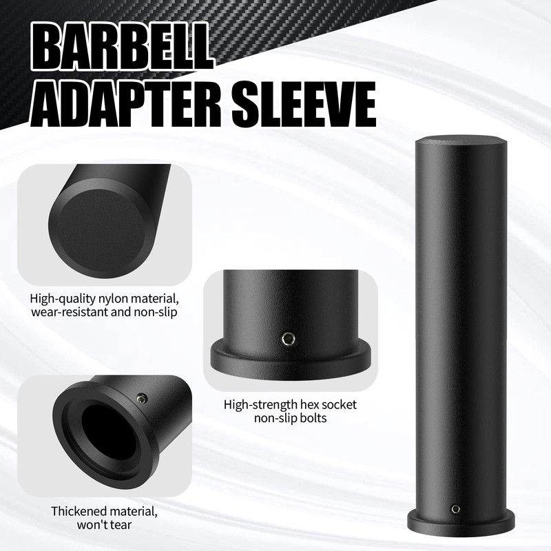 NewBEP 2PCS Olympic Adapter Sleeve 7.8" with Olympic Barbell Clamps