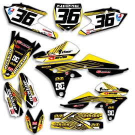 MX ISLAND 2003 2004 YAMAHA YZ 250F / YZ450F GRAPHICS KIT RIDGELINE: BLUE / YELLOW DECALS