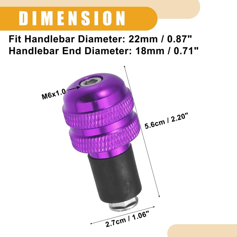 Partuto 2 Pcs Universal Motorcycle Bar Ends Plugs - Aluminum