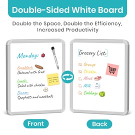 Taja Small Double-Sided White Board Dry Erase Board and Magnetic Dry Erase Whiteboard Markers for Home Office School Supplies