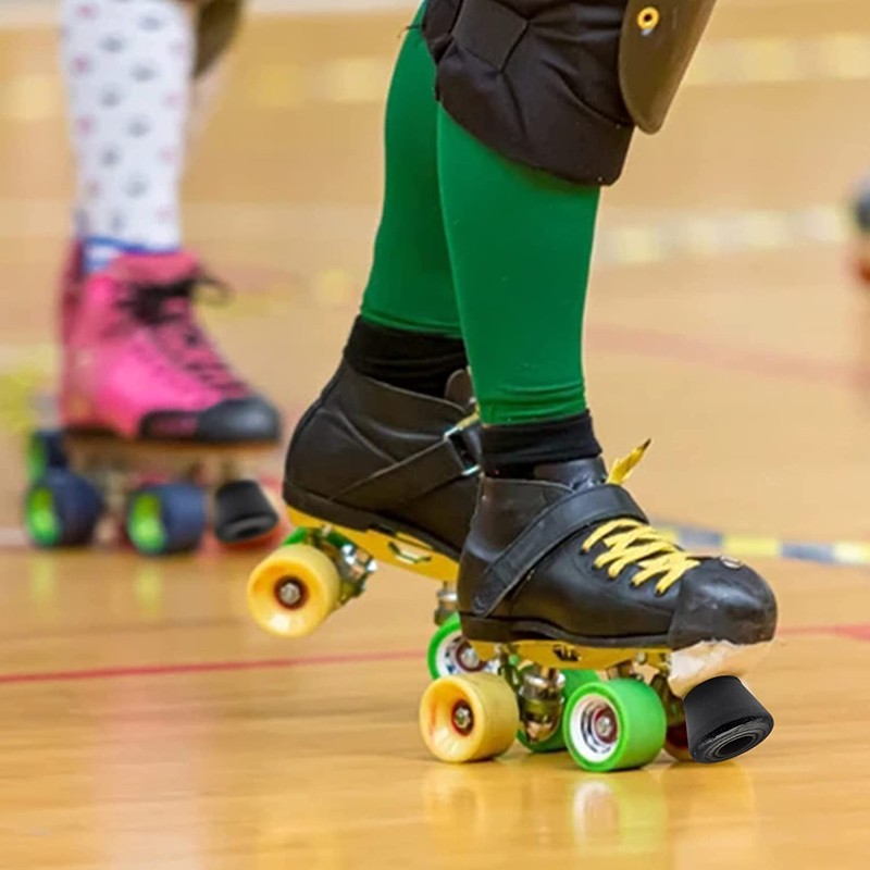 INHEMING 2 Pcs Rubber Roller Skate Toe Stoppers with Screws,Brake