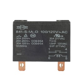 SONG CHUAN 841-S-1A-D 100/120VAC General Purpose Relay SPDM 30A 277VAC with Dust Cover Quick Terminal