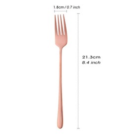 bisda Table Forks Dinner Forks Set of 6 21.3 cm 18/10 Stainless Steel Rose Gold Fork Set