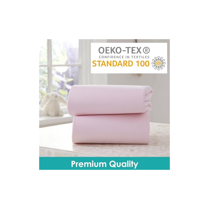 Clair de Lune 2 Pack Fitted Jersey Cotton Moses Basket