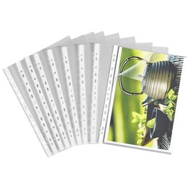 Bene 207225 CL Punched Pockets A4 Open Top and Side Opening Pack of 25, Transparent