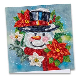 Ideen mit Herz Diamond Painting Greeting Card | 16cm x 16cm | 370gsm | Includes Envelope & Tools (Snowman Head)