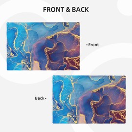 Jbofyee Marble Print Placemats Set of 6 Table Mats Tableware Place Mats for Home Kitchen Party Dining Decor, Non-Slip Heat-Resistant Washable