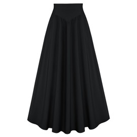 SCARLET DARKNESS Women's Victorian Costume Skirt Medieval High Waist Maxi Skirt, black, M
