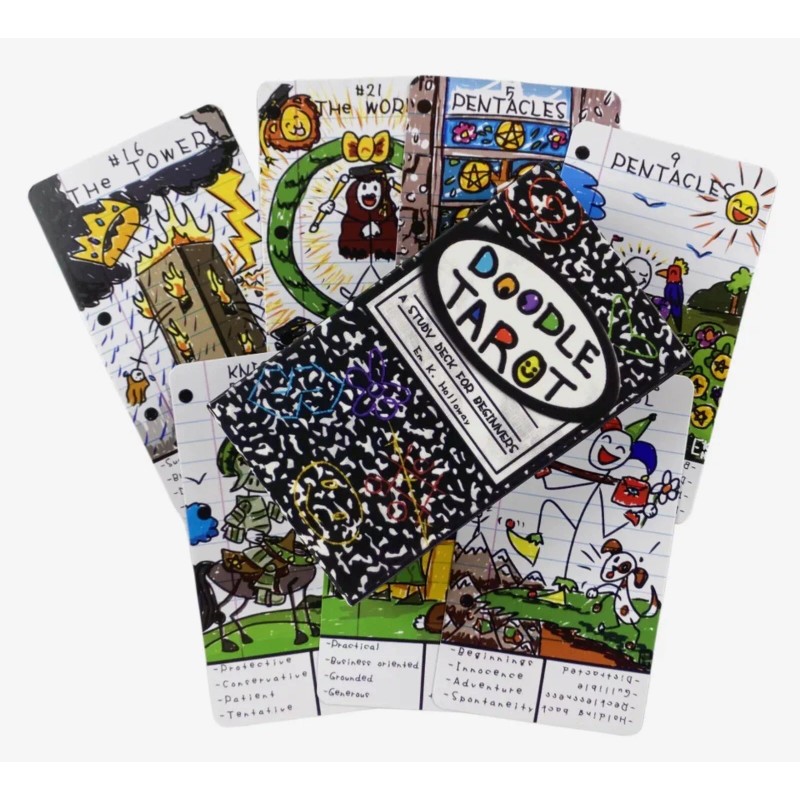 Doodle Tarot Cards A 78 Study Deck For Beginners Deck