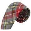 King & Priory Traditional Light Grey & Red Tartan Tie,