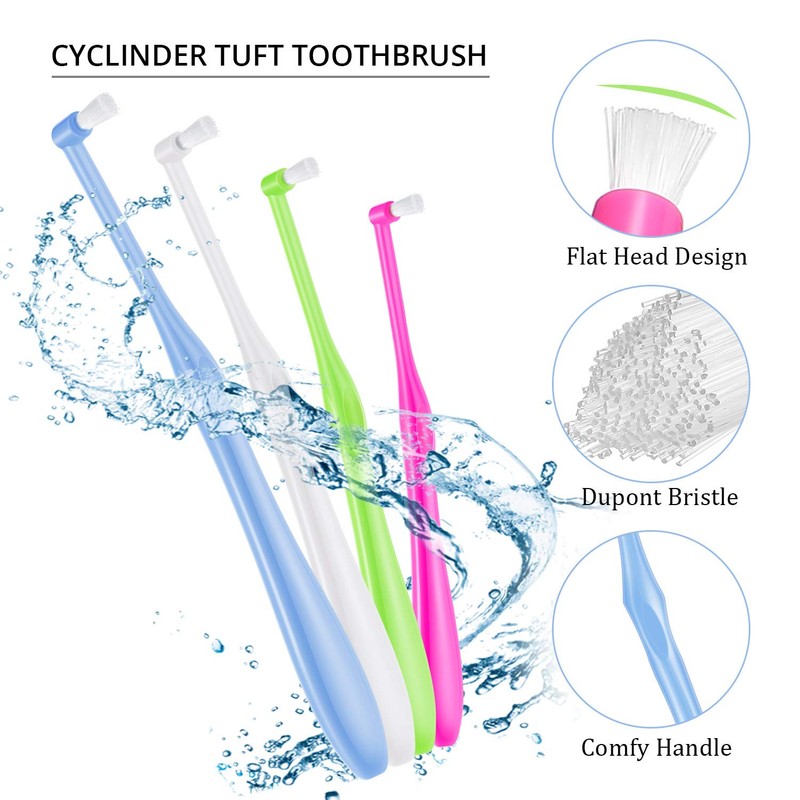 Boao 6 Pieces Tuft Toothbrush Tufted End-tuft Soft Trim Single