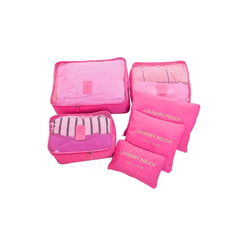 Go2buy 6pcs Travel Luggage Organizer Set Backpack Storage Pouches Suitcase