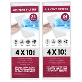 NORTHWEST ENTERPRISES Vent Filters, 48 Floor Vent Register Filters - 4"x10", 90 Day Filtration