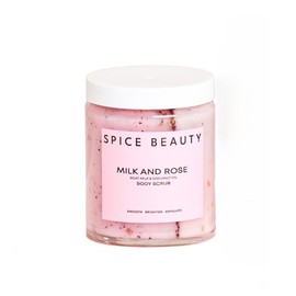 Spice Beauty Milk and Rose Body Scrub - Goat Milk and Coconut Oil Body Scrub - 9 Oz
