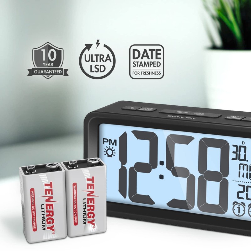 Tenergy 9V Lithium Batteries, 1200mah Non-Rechargeable Batteries, 10 Years Shelf