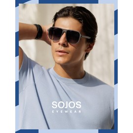 SOJOS Retro Hexagonal Aviator Sunglasses Womens Mens Trendy Rectangle UV400 Shades SJ2398 (SJ2398,Tortoise Grey)