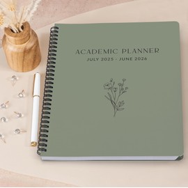 Aesthetic 2025-2026 Academic Planner - A Beautiful 8.5" x 11" Daily Planner for Women or Men with Weekly & Monthly Spreads For The 25-26 School Year - Runs From July 2025 - June 2026