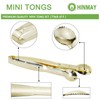 5.75" Mini Appetizer Tongs Set, Tiny Stainless Steel Small Tongs