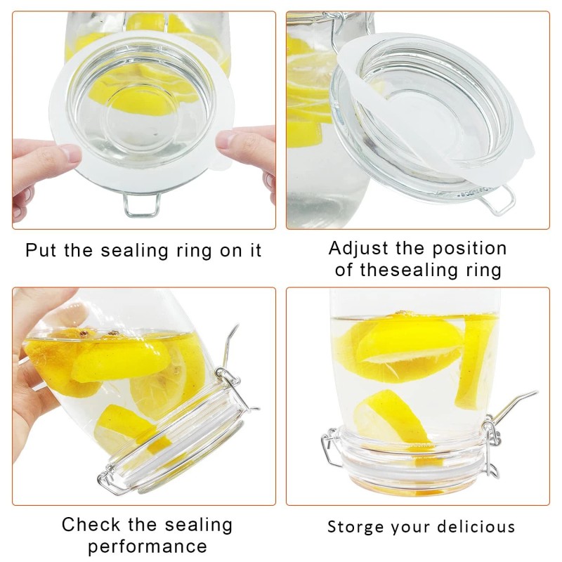 FCENDS 2 Piece Rubber Seal Ring for Glass Jars, Airtight