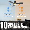 52" Low Profile Ceiling Fan with Dimmable LED Light, Modern