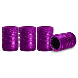 Lyxheth Aluminum Tire Stem Valve Caps, Wheel Valve Covers, Car Dustproof Tire Cap Cover Accessories, Universal Stem Covers for SUV, Car, Bike and Motorcycle, Hexagon Shape (Purple / 4pcs)
