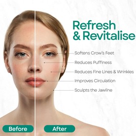 Skin Chi Gua Sha Face Massager - Jade, Rose Quartz & Stainless Steel - Facial Massager Tool - Anti Ageing, Puffiness Reduction, Lymphatic Drainage