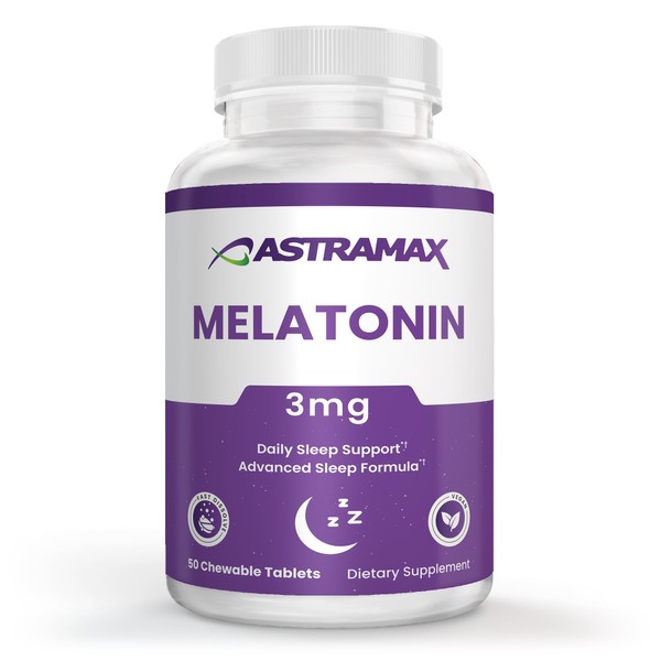 Astramax Astramax Melatonin 3mg | 50 Fast-Dissolve Chewable Tablets |