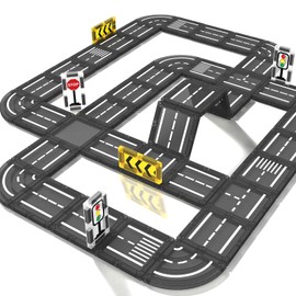 Magnetic Tiles Road Set, Magnet Tiles for Kids Ages 3-5 4-8 5-7, Magnetic Building Blocks Montessori Educational STEM Creativity Toys 3+ Year Old Boys & Girls Toddlers Kids Christmas Birthday Gifts