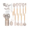 Kitchen Utensil 33 Pcs Non-Stick Silicone (BPA Free) Set (Khaki)