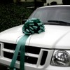 Large Hunter Green Car Bow, 16" Wide - Front Door
