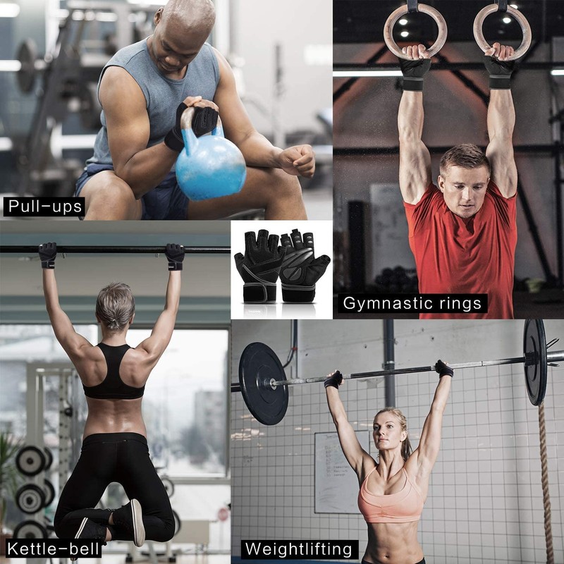 Enyee Workout Gloves Mens and Women Weight Lifting Gloves with