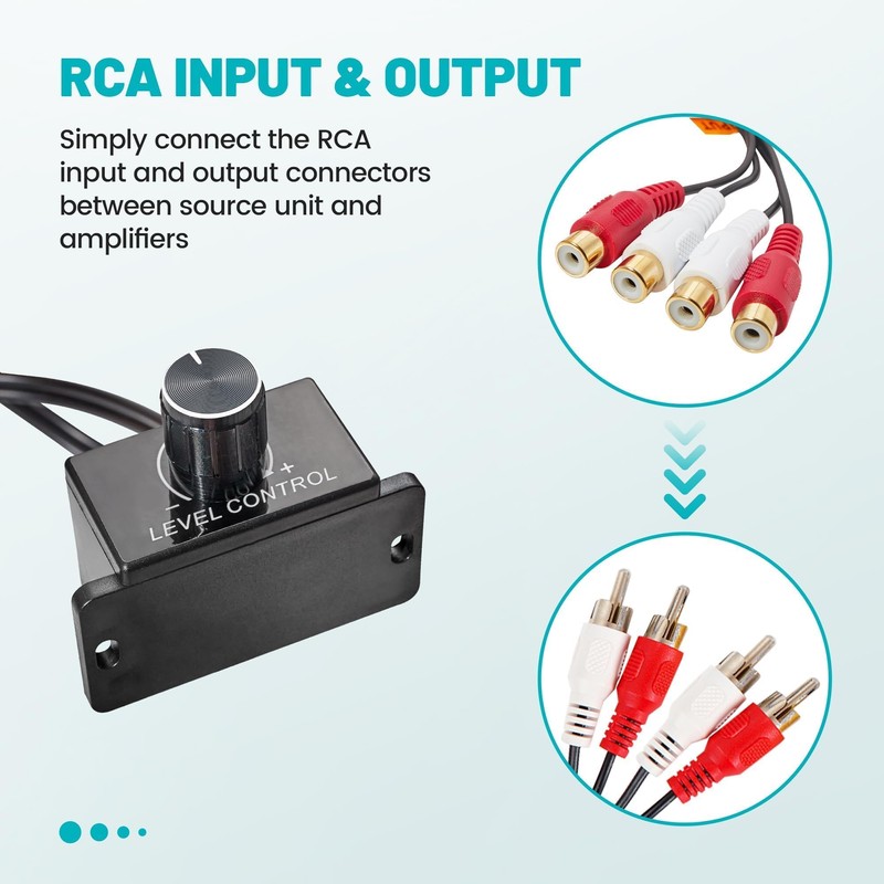 NuIth Universal Car Amplifier RCA Level Controller, Car Audio Bass