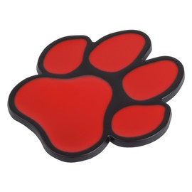 prendre PR-BEARST01-BKRD Paw Sticker Decal Bear 3D Zinc Alloy Cute Design Car Sticker Dress Up Double Sided Tape Easy Installation Car Supplies (Black x Red)