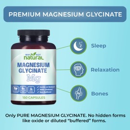 Why Not Natural Magnesium Glycinate 500 mg Capsules Supplement - Vegan, No Filler - Supports Sleep and Relaxation