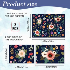 PLIGREAT Boho Laptop Aufkleber Sticker Hautabdeckung Blumencluster Laptop Aufkleber Skins Abziehbilder Passend Für 12" 13" 13.3" 14" 15" Laptops Universell Abnehmbar Vinyl Notebook Kunstschutz