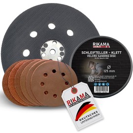 RIKAMA® Sanding Disc, Diameter 125 mm, Velcro, Suitable for Bosch/Skil, Perforated, for Random Orbital Sanders, Polishing Disc, Velcro Disc, Professional (Sanding Disc Including 30 Sheets in Mix)