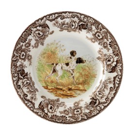 Spode Woodland Hunting Dogs Flat Coated Pointer Dinner Plate