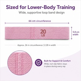 3 Pack Fabric Resistance Bands, 3 Resistance Levels (20lb, 40lb, 60lb) Non Slip Glute Bands, Wide Hip Resistance Bands with Storage Bag for Glutes, Hips, Legs, Pilates, Yoga and Home Workouts