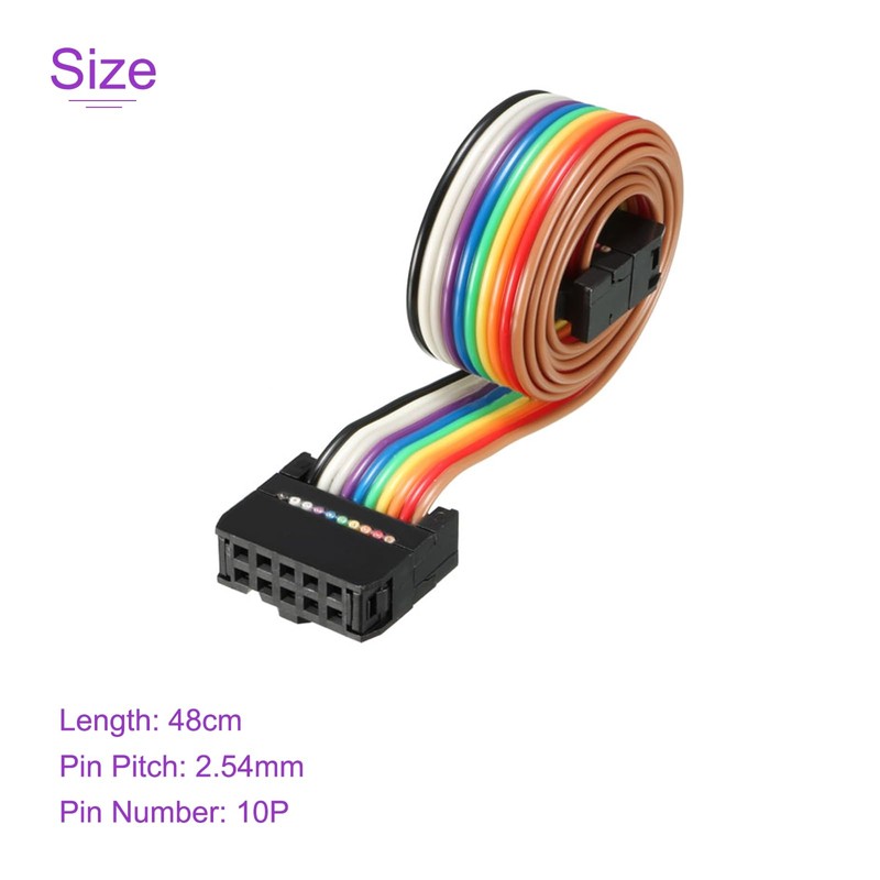 DMiotech 3 Pack 10 Pin IDC Ribbon Cable 48cm 2.54mm