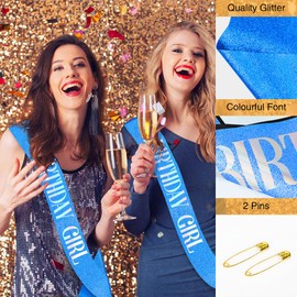 Birthday Girl Sash,Navy Blue Ideas Birthday Sash Decorations for Girls Women,16th 18th 21st 22th 25th 30th 40th 50th 60th Birthday Gifts for Women or Any Other Party Favors Accessories Supplies